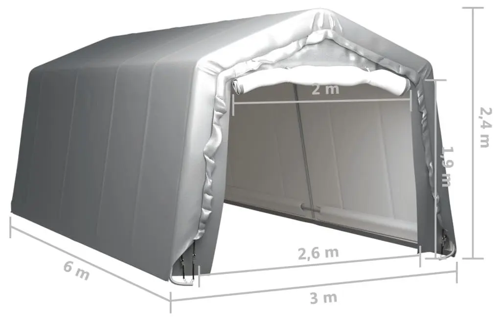 Pavilion de gradina VidaXL 3079588 3x6 (Grey)