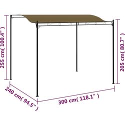 Садовый павильон VidaXL 312216 3x2.4 (Taupe Grey) Thumb