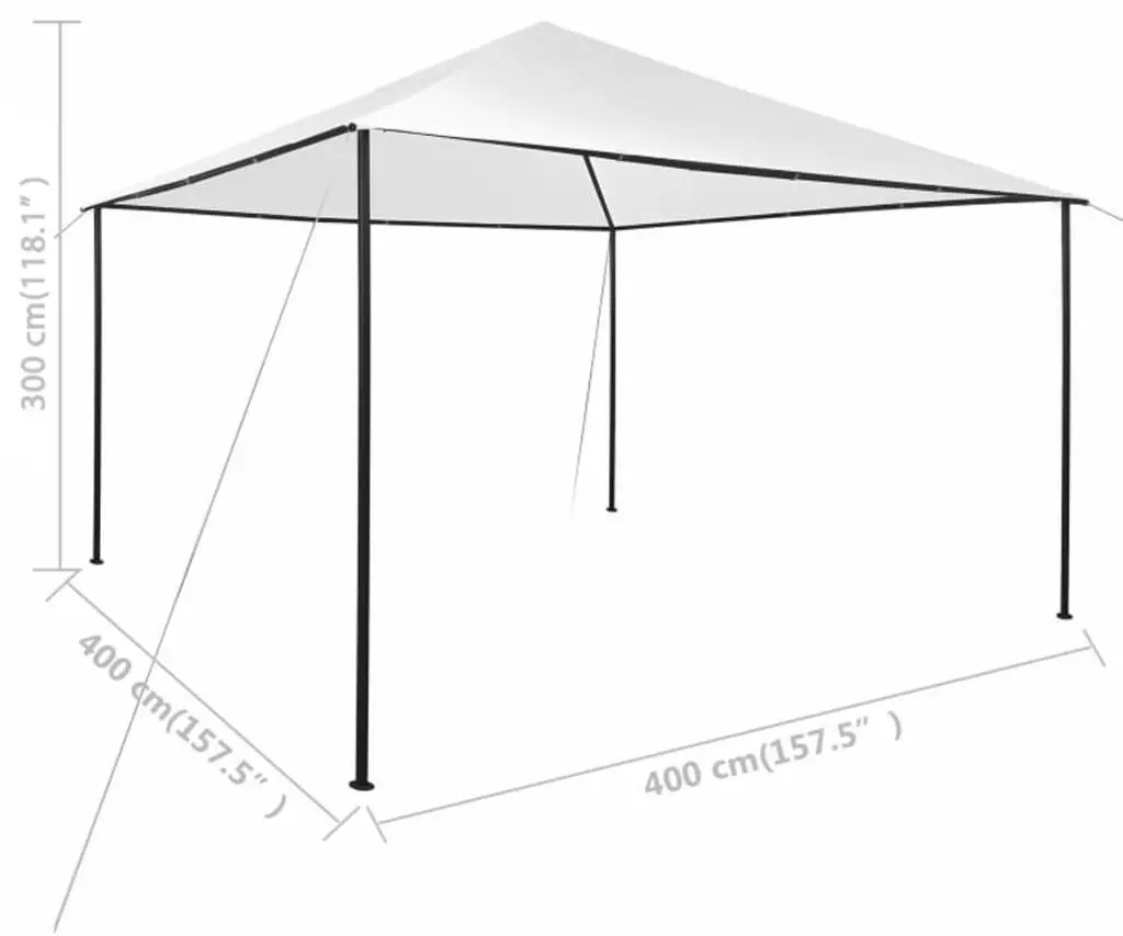 Pavilion de gradina VidaXL 312239 4x4 (White)