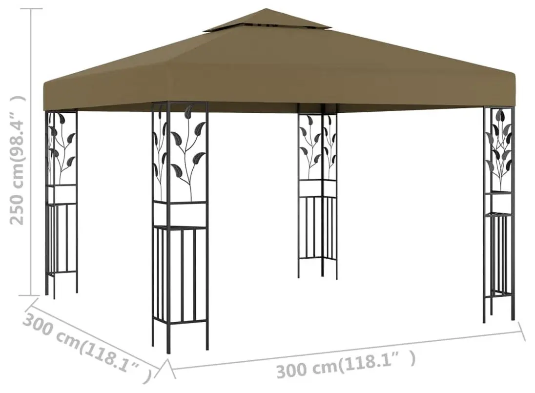 Садовый павильон VidaXL 312243 3x3 (Taupe) - 5
