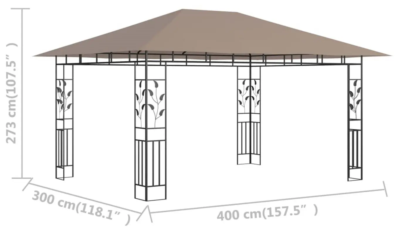 Садовый павильон VidaXL 312252 4x3 (Taupe)