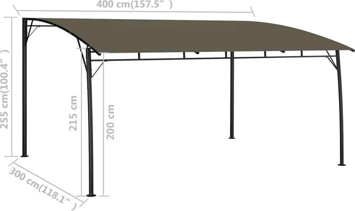 Pavilion de gradina VidaXL 312255 4x3 (Taupe Grey) - 6