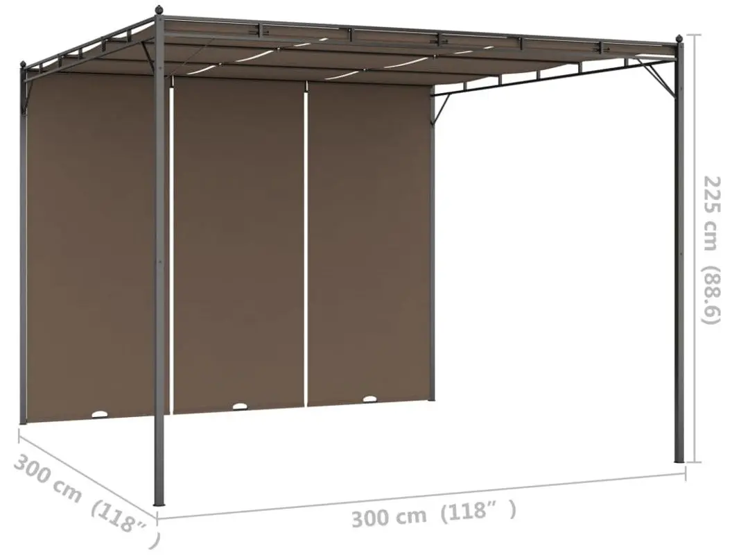 Садовый павильон VidaXL 312263 3x3 (Taupe) - 9