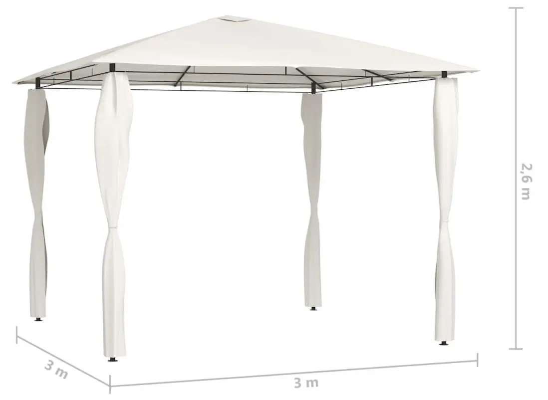 Pavilion de gradina VidaXL 313605 3x3 (Cream) - 4