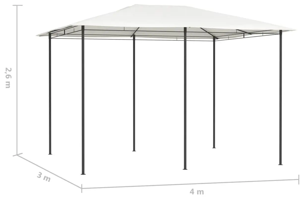 Pavilion de gradina VidaXL 313614 3x4 (Cream) - 4