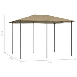 Садовый павильон VidaXL 313615 3x4 (Taupe) Thumb
