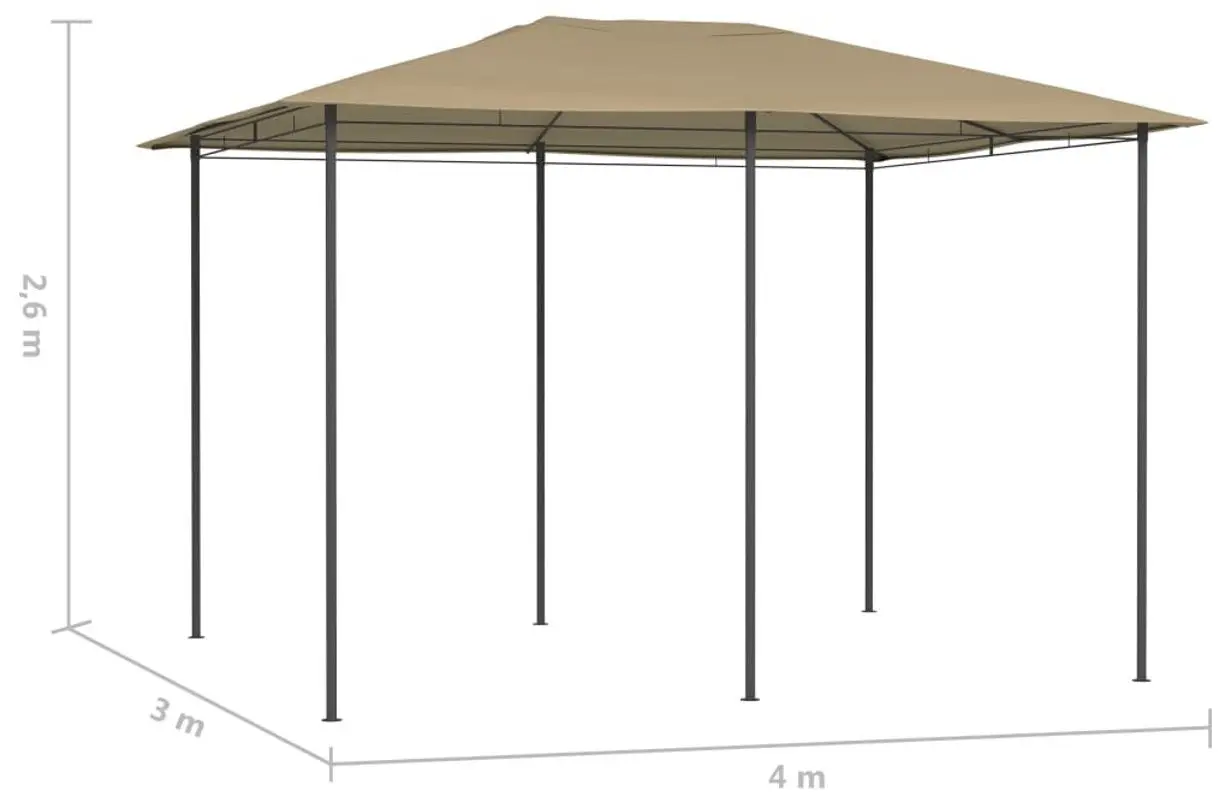 Садовый павильон VidaXL 313615 3x4 (Taupe) - 3