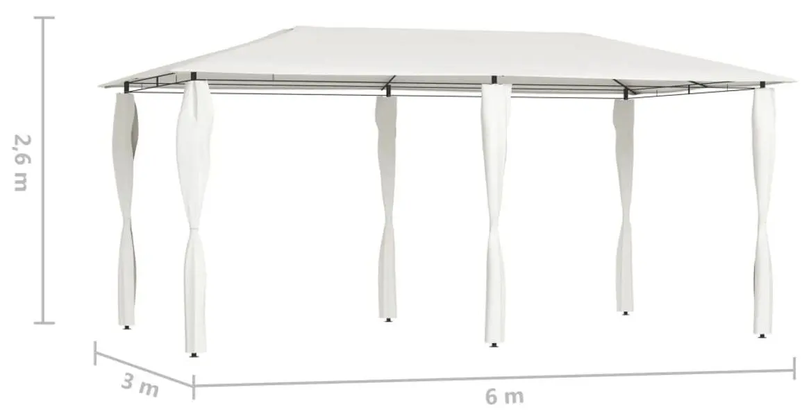 Pavilion de gradina VidaXL 313617 3x6 (Cream) - 4