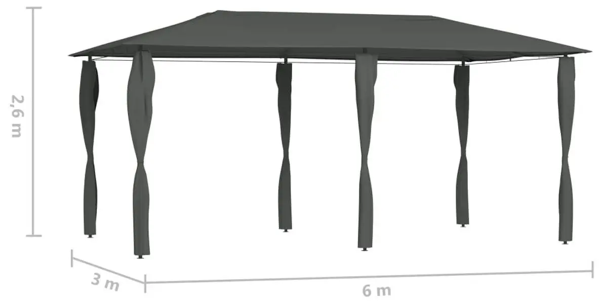 Садовый павильон VidaXL 313619 3x6 (Anthracite) - 4