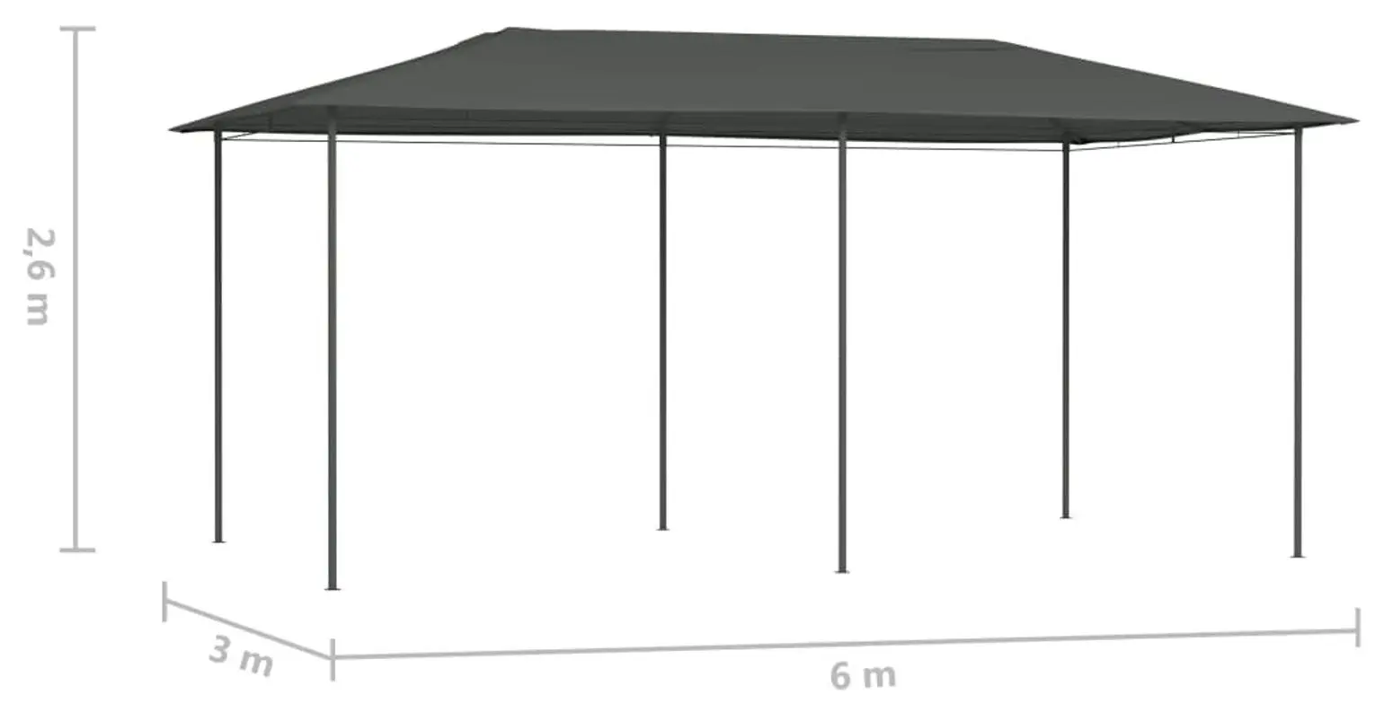Садовый павильон VidaXL 313622 3x6 (Anthracite) - 4