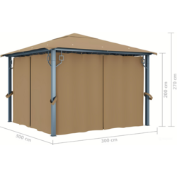 Садовый павильон VidaXL 313893 3х3 (Taupe Grey) Thumb