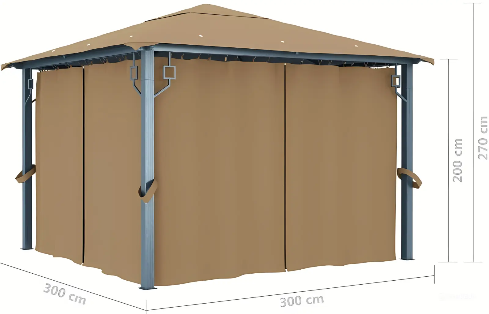 Садовый павильон VidaXL 313893 3х3 (Taupe Grey)