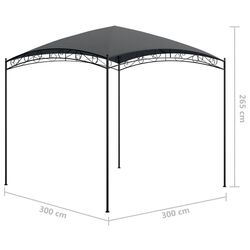 Pavilion de gradina VidaXL 313908 3x3 (Anthracite) Thumb