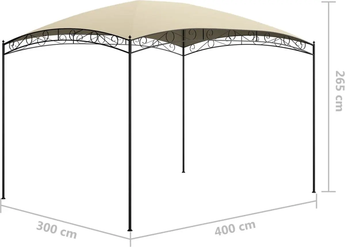 Pavilion de gradina VidaXL 313909 3х4 (Cream) - 5
