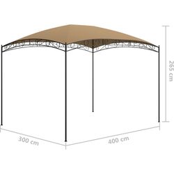 Садовый павильон VidaXL 313910 3х4 (Taupe Grey) Thumb