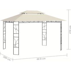 Pavilion de gradina VidaXL 313915 4х3 (Cream) Thumb