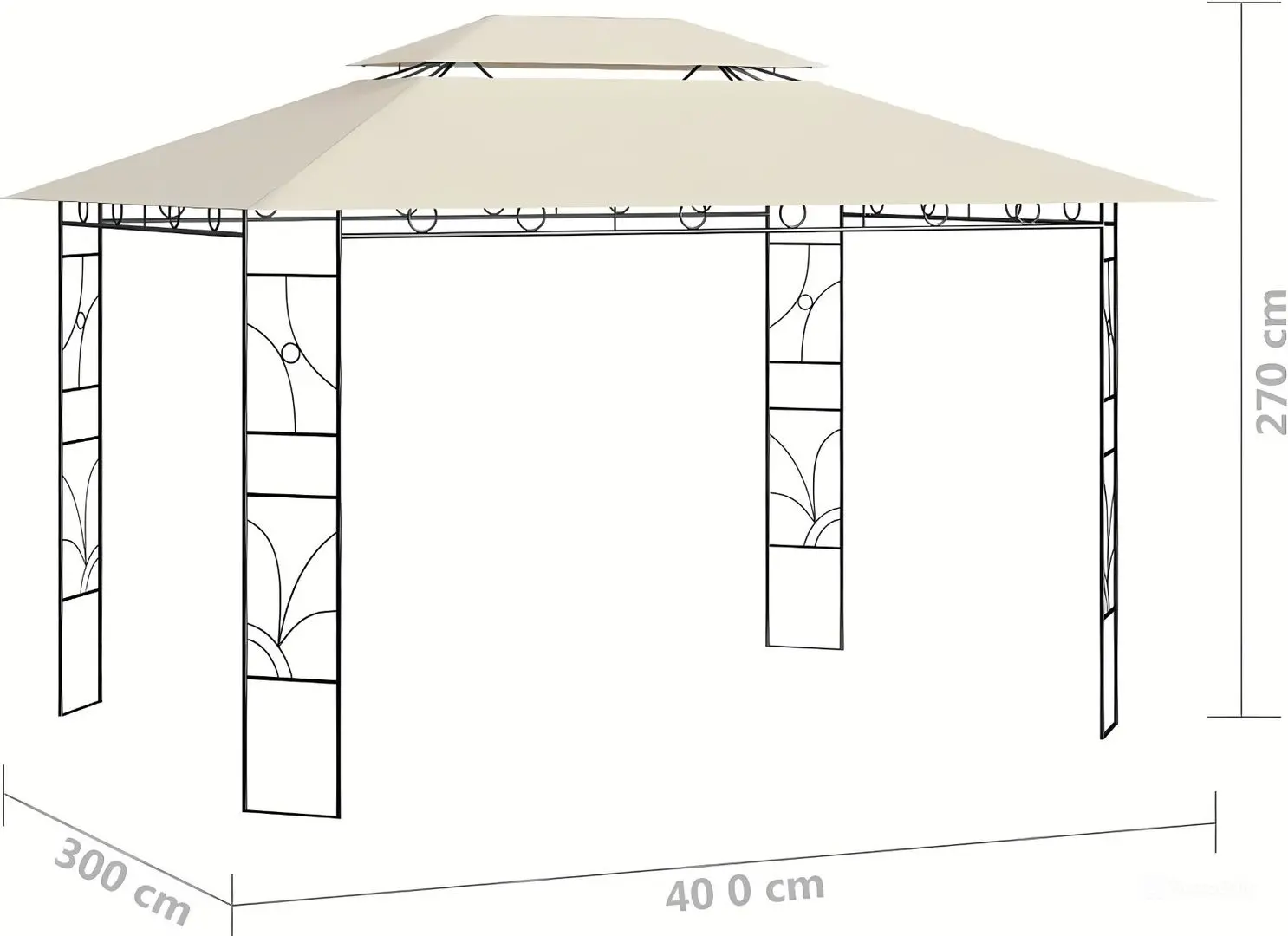 Pavilion de gradina VidaXL 313915 4х3 (Cream) - 6