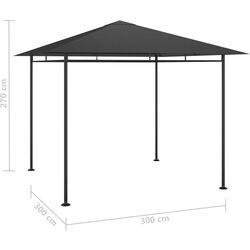 Pavilion de gradina VidaXL 313920 3х3 (Anthracite) Thumb