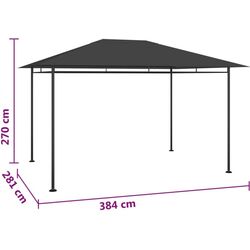 Pavilion de gradina VidaXL 313923 3.8х2.8 (Anthracite) Thumb