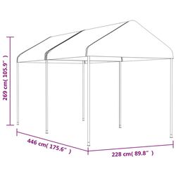 Pavilion de gradina VidaXL 3155502 2.2x4.5 (White) Thumb