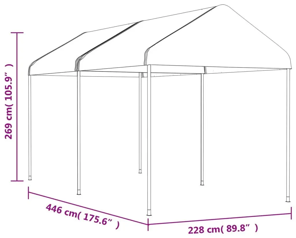 Pavilion de gradina VidaXL 3155502 2.2x4.5 (White) - 3