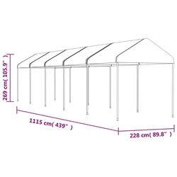 Pavilion de gradina VidaXL 3155505 2.3x11 (White) Thumb