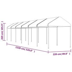 Садовый павильон VidaXL 3155506 2.3x13.4 (White) Thumb