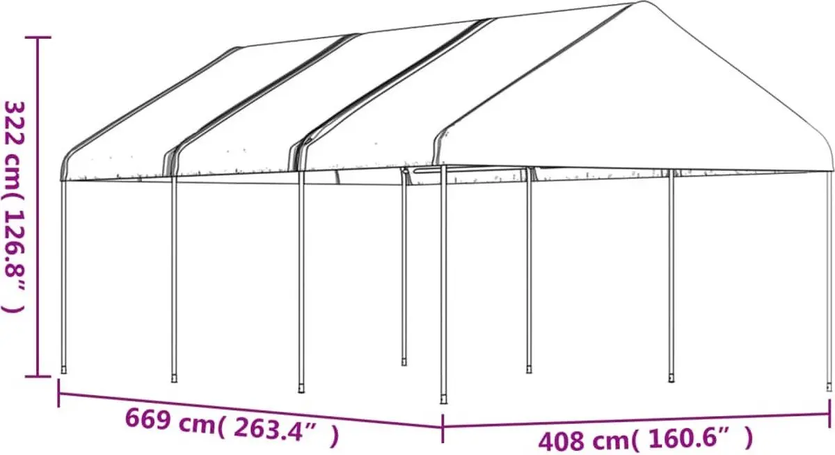Садовый павильон VidaXL 3155511 6.6x4 (White)