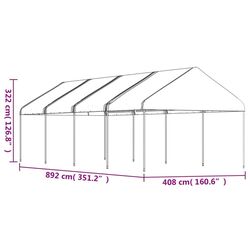 Садовый павильон VidaXL 3155512 4x9 (White) Thumb