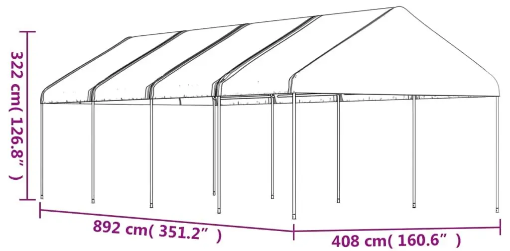 Садовый павильон VidaXL 3155512 4x9 (White) - 3