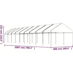 Садовый павильон VidaXL 3155517 20х2.3 (White) Thumb