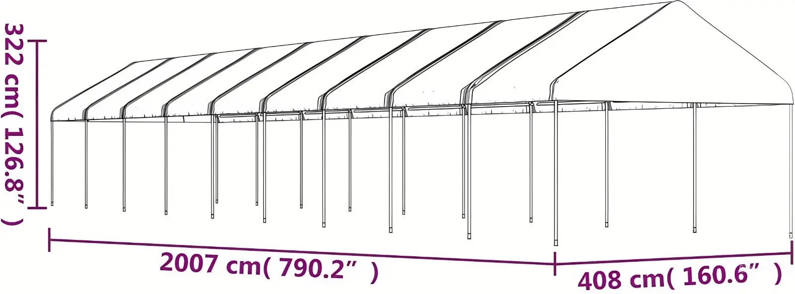 Садовый павильон VidaXL 3155517 20х2.3 (White)