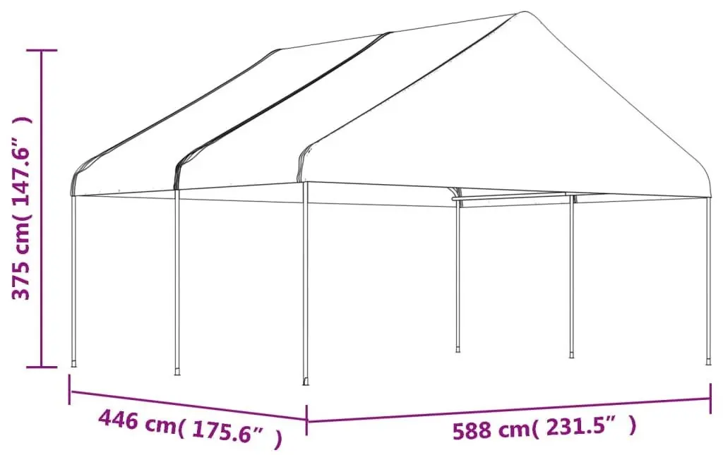 Садовый павильон VidaXL 3155518 4.5x5.9 (White)