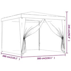 Садовый павильон VidaXL 319227 3x3 (Blue) Thumb