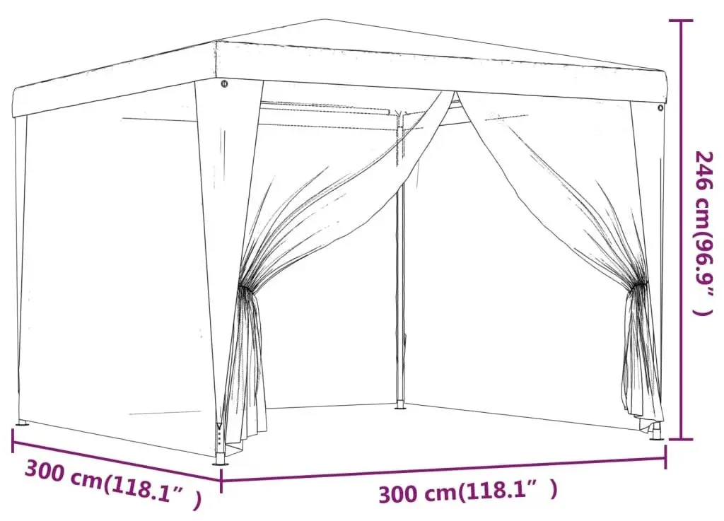 Pavilion de gradina VidaXL 319228 3x3 (Green)