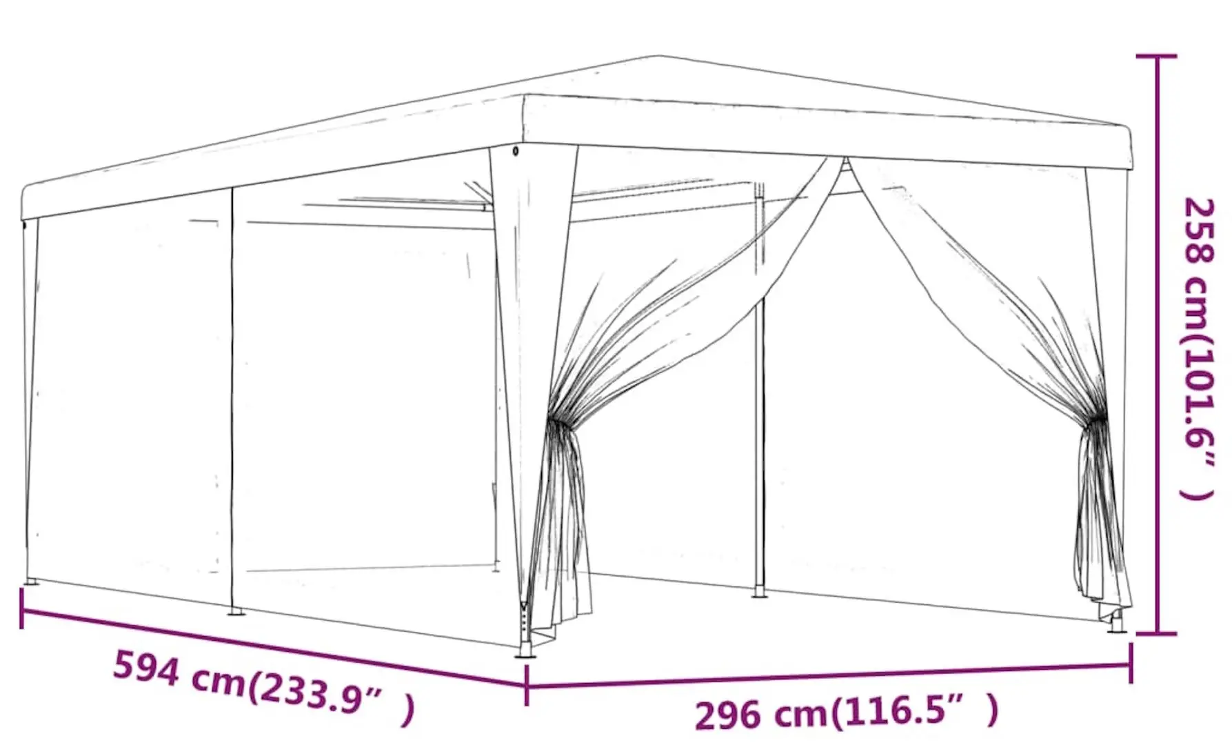 Pavilion de gradina VidaXL 4004973 319237 3x6 (Blue)