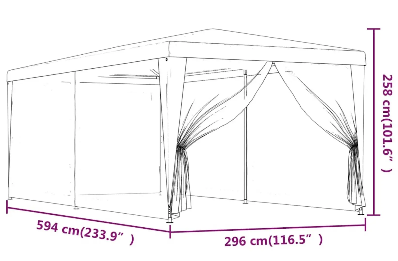 Pavilion de gradina VidaXL 319240 3x6 (Red)