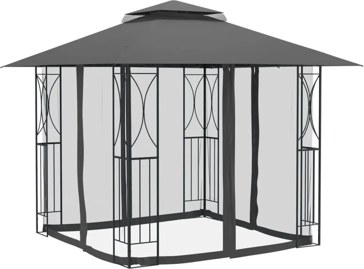 Pavilion de gradina VidaXL 360143 3x3 (Anthracite) - 2
