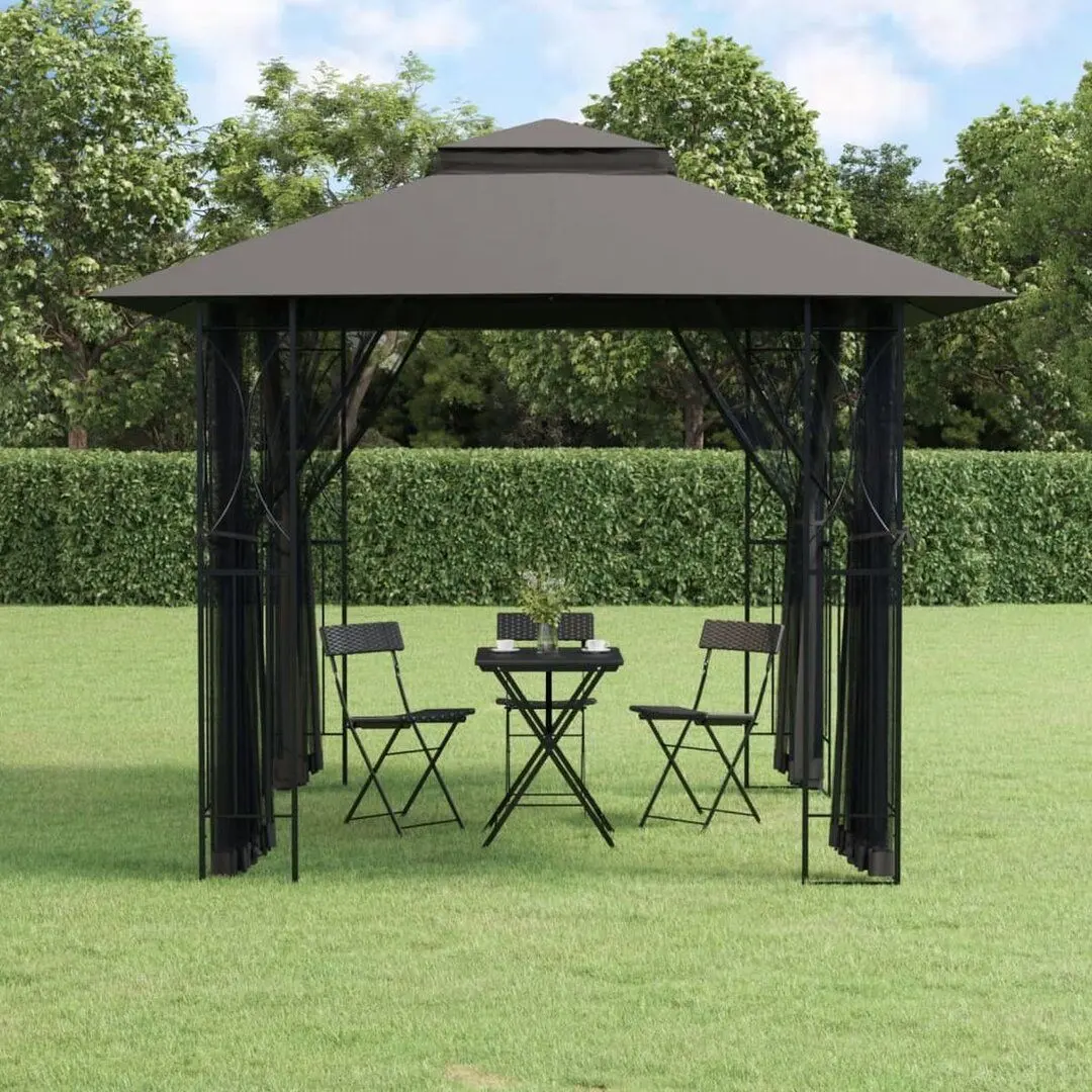 Pavilion de gradina VidaXL 360143 3x3 (Anthracite) - 6
