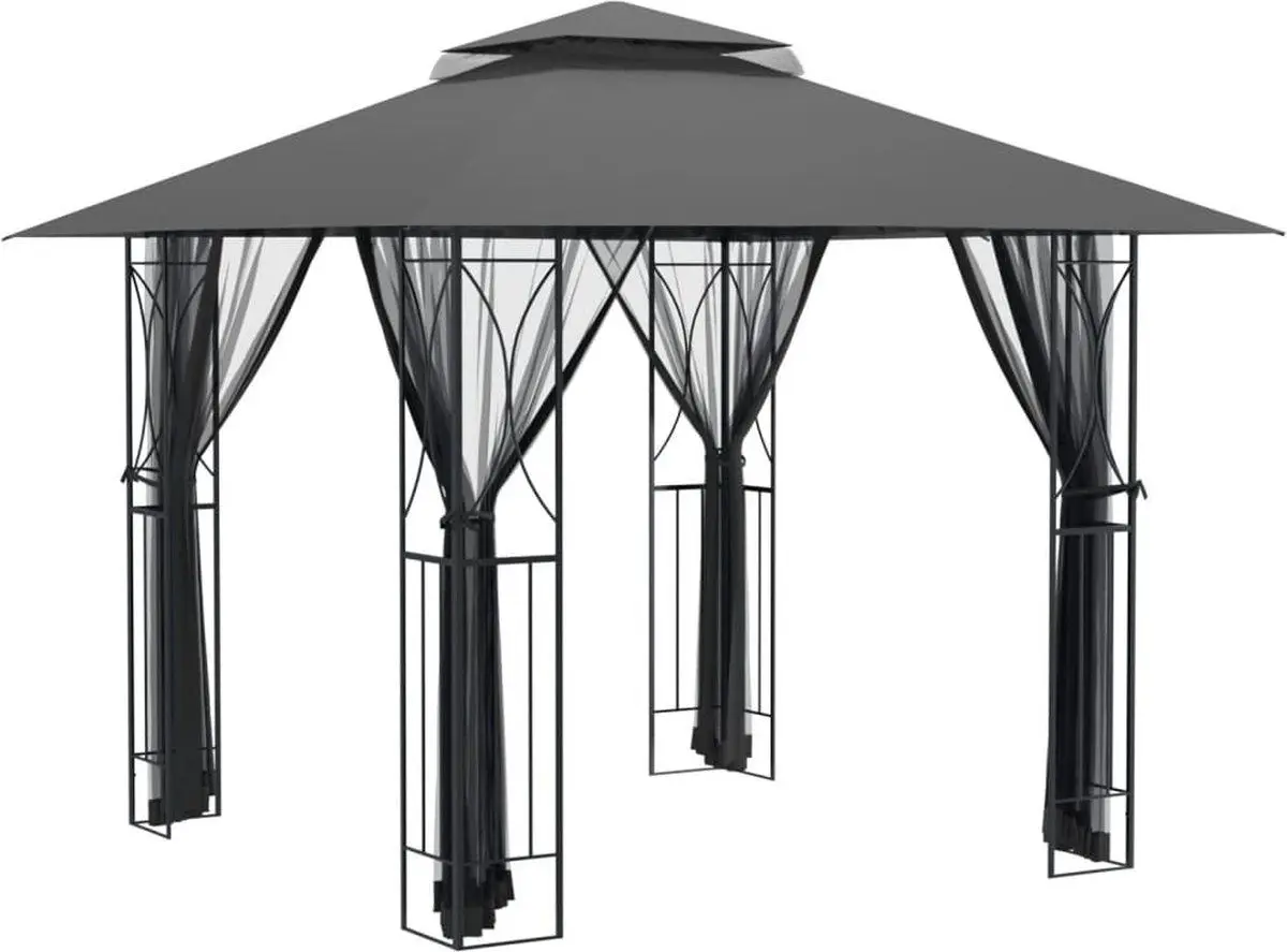 Pavilion de gradina VidaXL 360143 3x3 (Anthracite)
