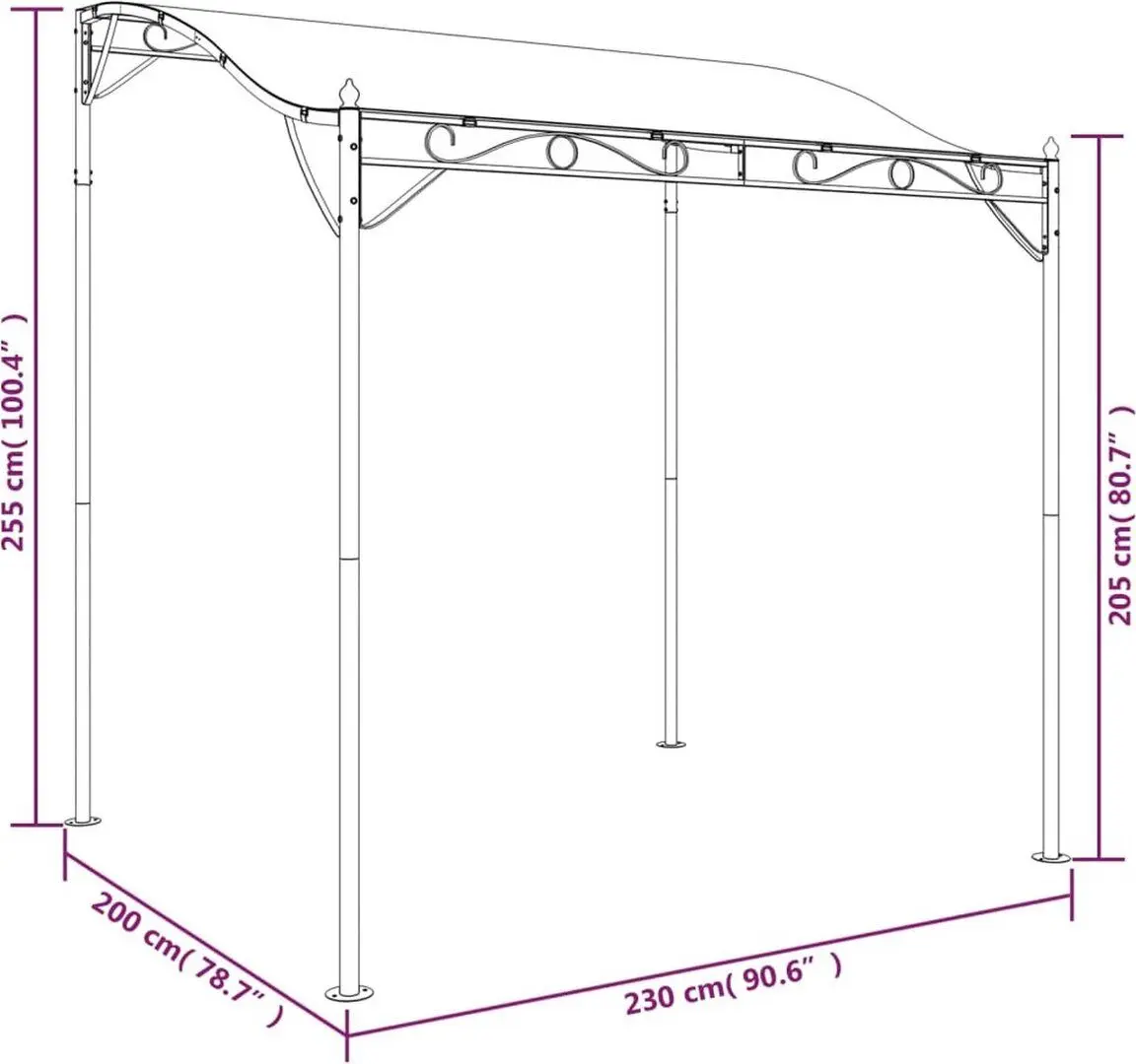 Pavilion de gradina VidaXL 362391 2x2.3 (Cream) - 7