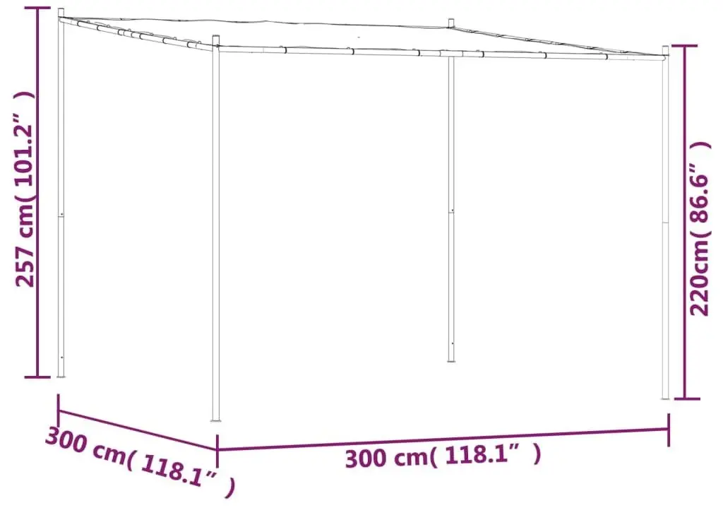 Pavilion de gradina VidaXL 362461 3x3 (White) - 5