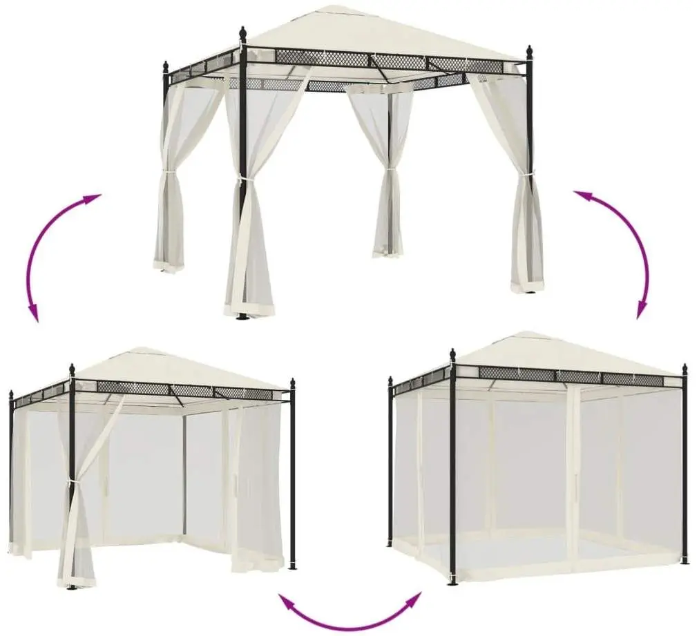 Садовый павильон VidaXL 368434 2.9x2.9 (Cream)