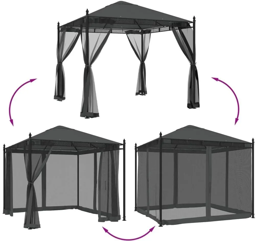 Садовый павильон VidaXL 368435 2.9x2.9 (Anthracite)