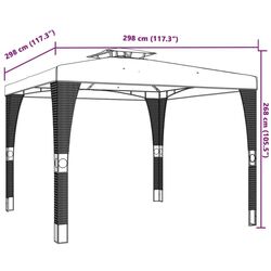 Pavilion de gradina VidaXL 368441 2.9x2.9 (Anthracite) Thumb