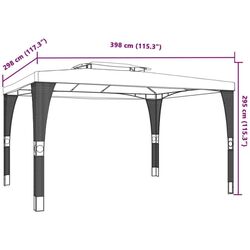 Садовый павильон VidaXL 368443 3.9x2.9 (Anthracite) Thumb