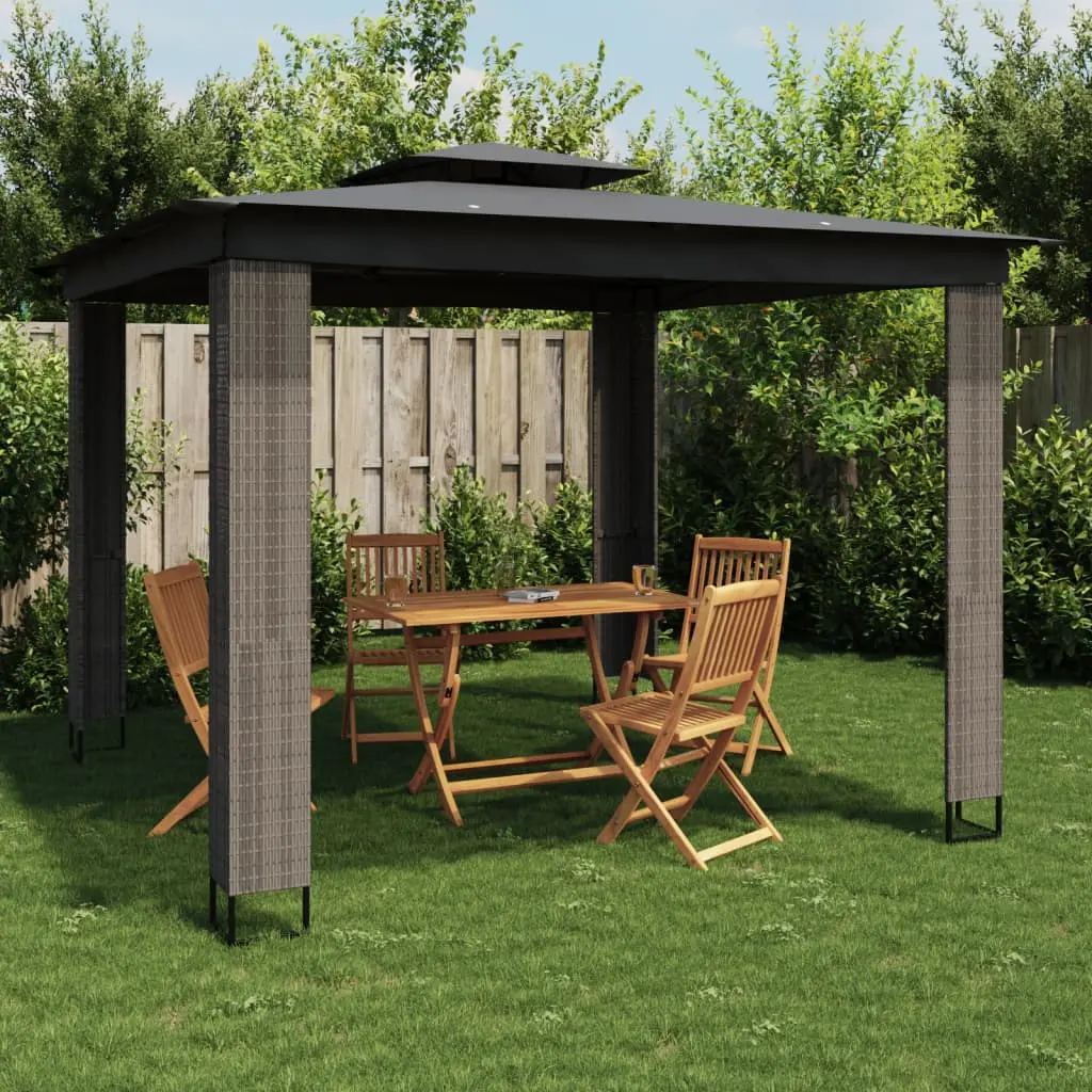 Pavilion de gradina VidaXL 368445 2.9x2.9 (Anthracite)
