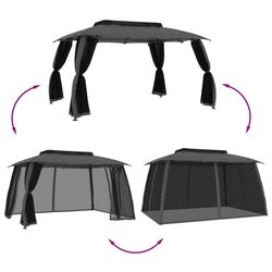 Садовый павильон VidaXL 368452 3.9x3.9 (Anthracite) Thumb