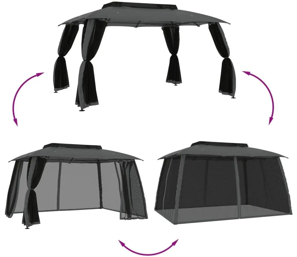 Садовый павильон VidaXL 368452 3.9x3.9 (Anthracite) - 4