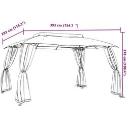 Садовый павильон VidaXL 368452 3.9x3.9 (Anthracite) Thumb